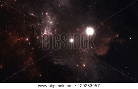 Two stars orbit about their common center of mass