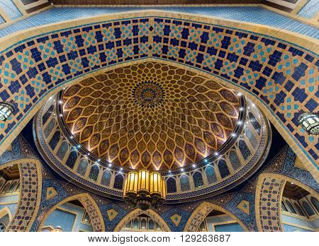 DUBAI UAE-FEBRUARY 01: Interior of Ibn Battuta Mall store on February 01 2016. Each salesroom is decorated in the style of different country.