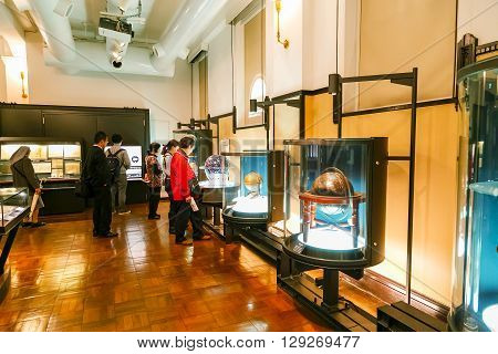 TOKYO JAPAN - NOVEMBER 25 2015: National Museum of Nature and Science offers a wide variety of natural history exhibitions and interactive scientific experiences