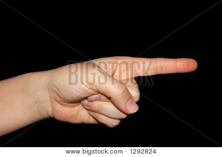검은 바탕에 Pointig는 손가락