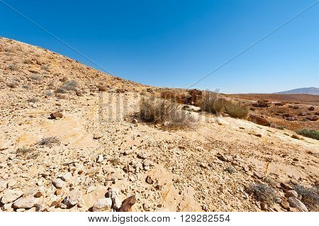Big Stones of Grand Crater in Negev Desert Israel