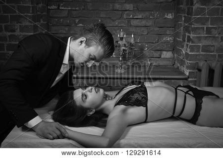 Domineering Lover Kisses His Sexy Submissive