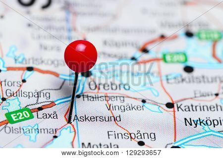 Askersund pinned on a map of Sweden