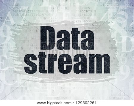 Data concept: Painted black text Data Stream on Digital Data Paper background with   Hexadecimal Code