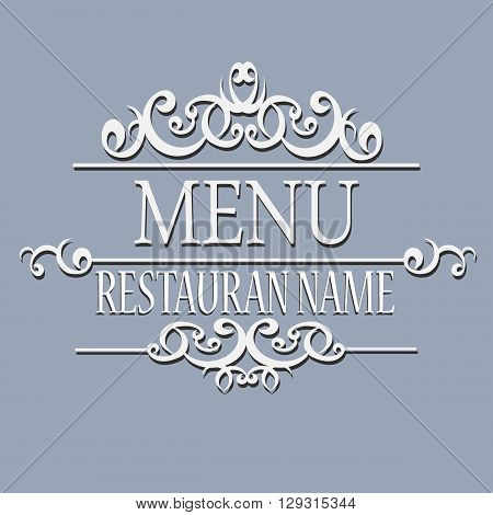 Elegant Restaurant Menu design. Vector illustration frame in retro vintage style.