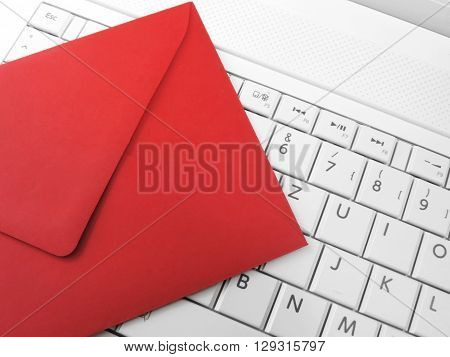 Red envelope and white keypad. E-business theme.