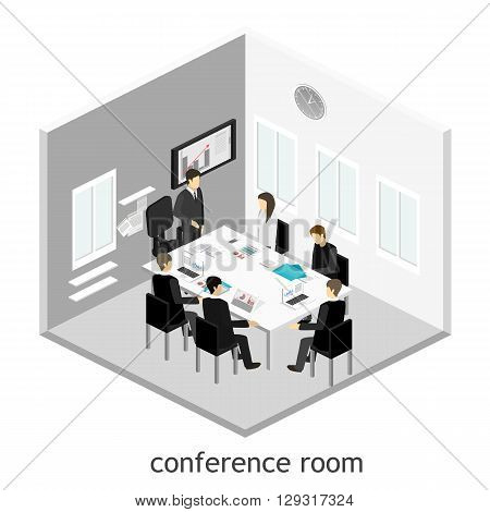 Business meeting in an office Business presentation meeting in an office around a table.