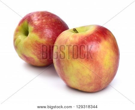 Organic, red apples, isolated on white background.