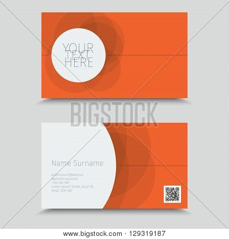 Visit Card With QR Code. Business Card Template Design.