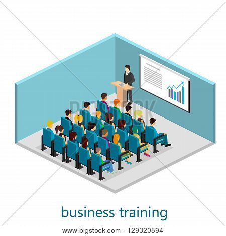 Isometric Interior Of Conference Hall