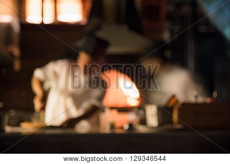 Background Of Pizza Oven In Open Kitchen Italian Restaurant