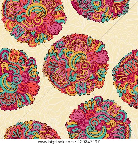 Hand painted watercolor vector flowerseamless pattern background