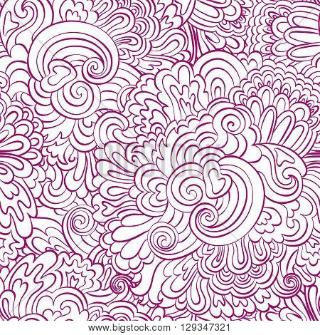 Hand painted watercolor vector flowerseamless pattern background