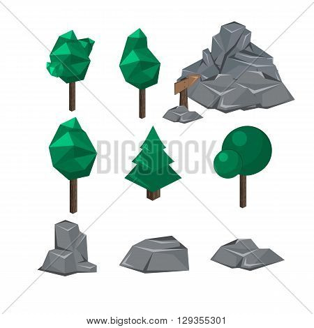 Isometric Landscape For Camping.create Your Own World.