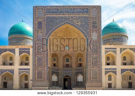 Uzbekistan, Bukhara, view of the Mir-i-Arab madrassah