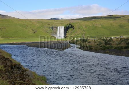 The Skogafoss Waterfall in Iceland. Northern Europe