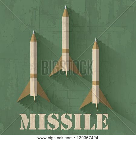 Grunge Missile Icon Background Concept. Vector Illustration Desi