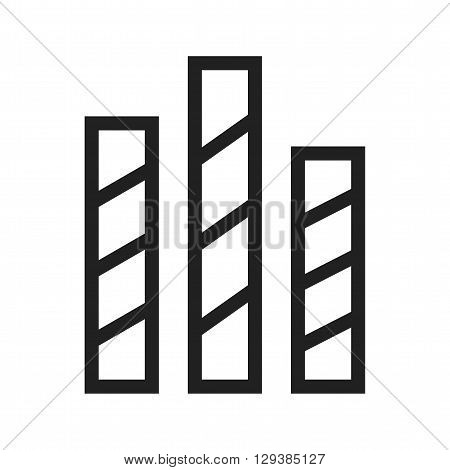 Chart, striped, graph icon vector image. Can also be used for infographics. Suitable for web apps, mobile apps and print media.