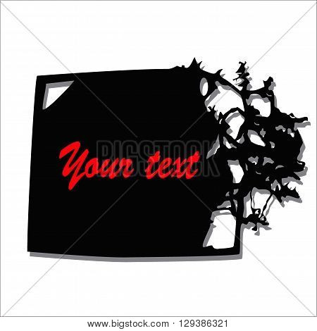Silhouette of tree branches with a realistic frame. Abstract vector background resembling a tree.