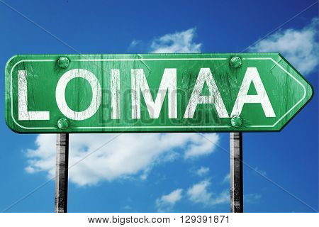 Loimaa, 3D rendering, a vintage green direction sign