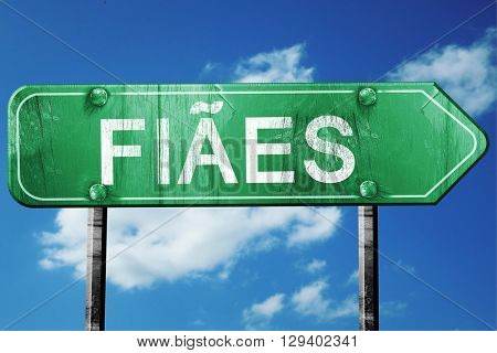 Fiaes, 3D rendering, a vintage green direction sign