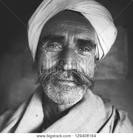 Indigenous Senior Indian Man Character Asian Concept