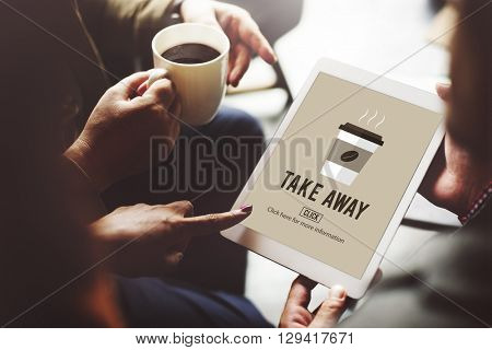 Coffee Take Away Order Online Delivery Menu Concept