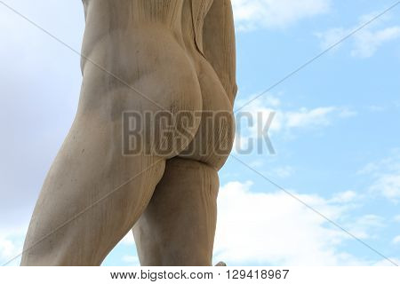 Detail Of The Back Of The Marble Statue With Buttocks