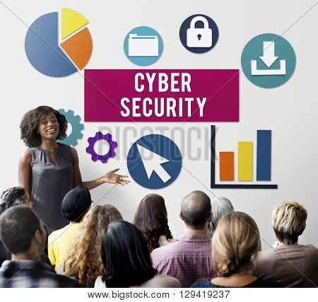 Cyber Security Protection Lock Privacy Concept