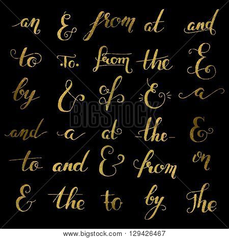 Hand lettered ampersand and catchword set