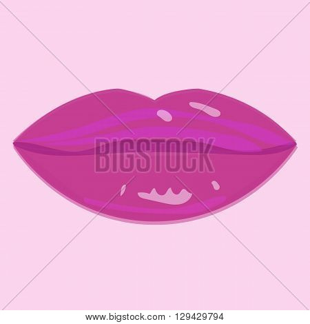 Sweet and sexy lips with purple lipstick and gloss. Beautiful woman lips. Sexy lips. Sweet and sexy lips make-up