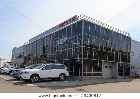 Gomel, Belarus - June 3, 2015: The Official Dealer Of  Nissan - Motors Autoworld, Street Khatayevich