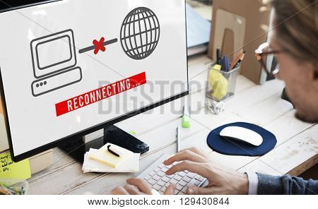 Reconnecting Access Disconnected Internet Concept