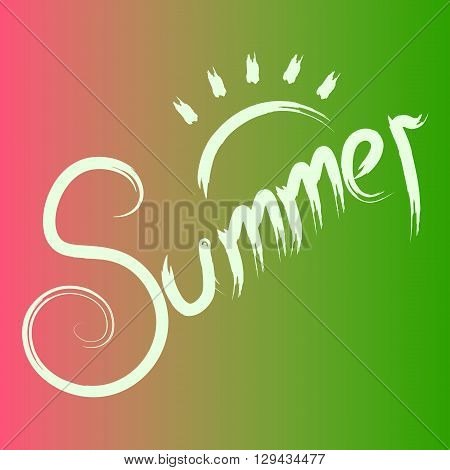 Summer time calligraphic design set.Summer time, summer inscription.Vector hand drawn lettering.Holidays card, season party poster, title, banner.Typographic design template, summer text, words, logo
