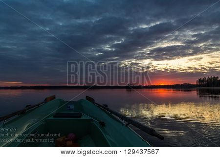 Evening peace on the Simpele lake, Finland, Southern Karelia