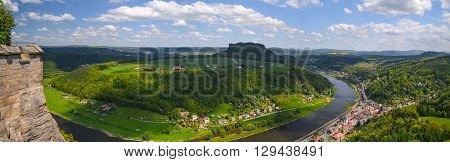 Landmark from fortress Koenigstein, Saxony Swiss nature
