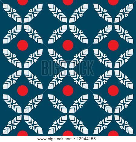 Japanese pattern seamless abstract red dot tile vector background