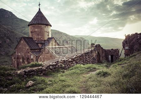 Ancient Monastery Noravank In The Mountains In Amaghu Valley, Armenia.