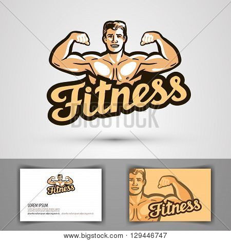 fitness vector logo. gym or bodybuilding icon