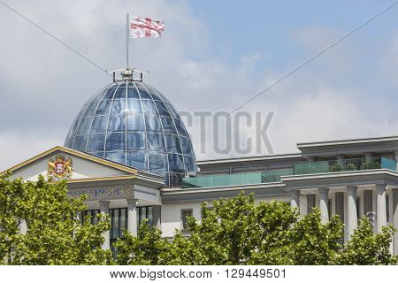 Tbilisi, Georgia - May 07: The Main Office Of The President At Sunset On May 07, 2016 In Tbilisi. Th