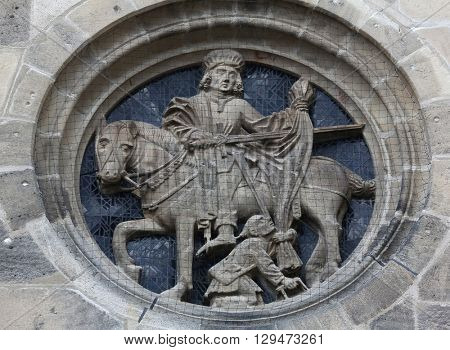 TUBINGEN, GERMANY - OCTOBER 21: Saint Martin, Collegiate Church of St. George in Tubingen, Germany on October 21, 2014.