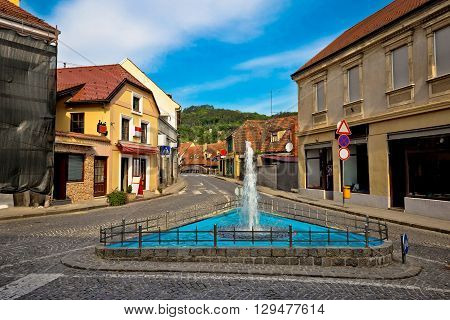 Town of Samobor historic architecture and fountain northern Croatia