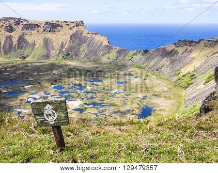 Don't Cross the Ranu Kao volcano, Easter Island