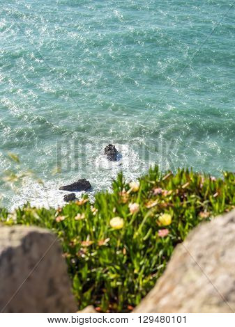 The Atlantic Ocean in Cabo da Roca Portugal