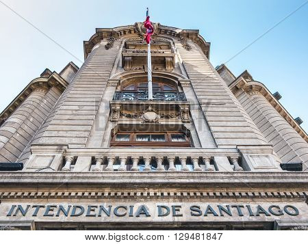 Santiago Chile - October 6 2014: Santiago Intendencia building is the headquarters of the Santiago's district Government.