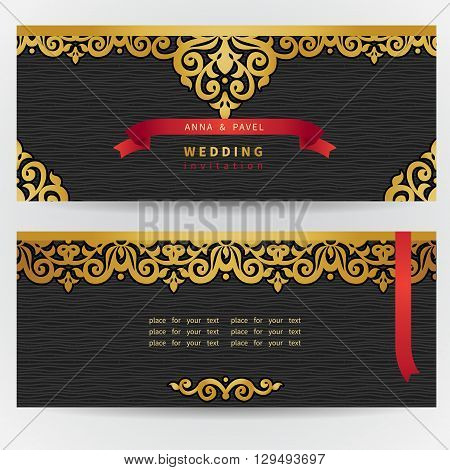 Vintage Ornate Cards With With Hipsters Label.