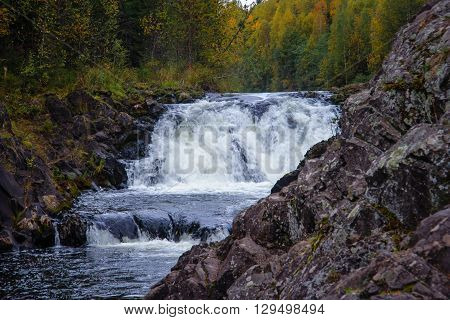 Kivach waterfall on the river Suna, Karelia, Russia, background