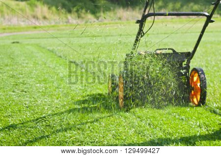 Lawn mower mower grass equipment mowing gardener care work tool