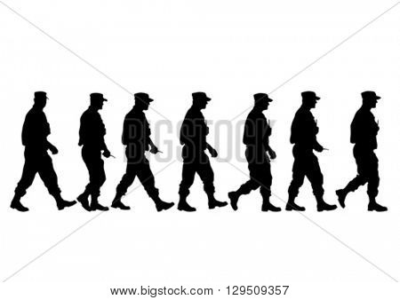 People of special police force on white background