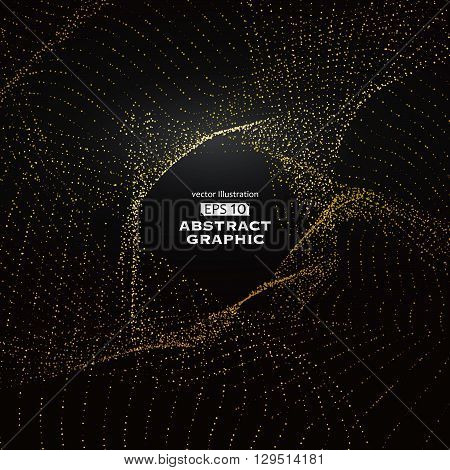 Dot pattern composed of mesh golden abstract graphics.